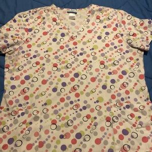 Polka dot scrub top